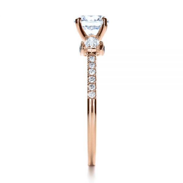 18k Rose Gold 18k Rose Gold Tension Set Diamond Engagement Ring - Side View -  1272