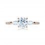 18k Rose Gold 18k Rose Gold Tension Set Diamond Engagement Ring - Top View -  1272 - Thumbnail