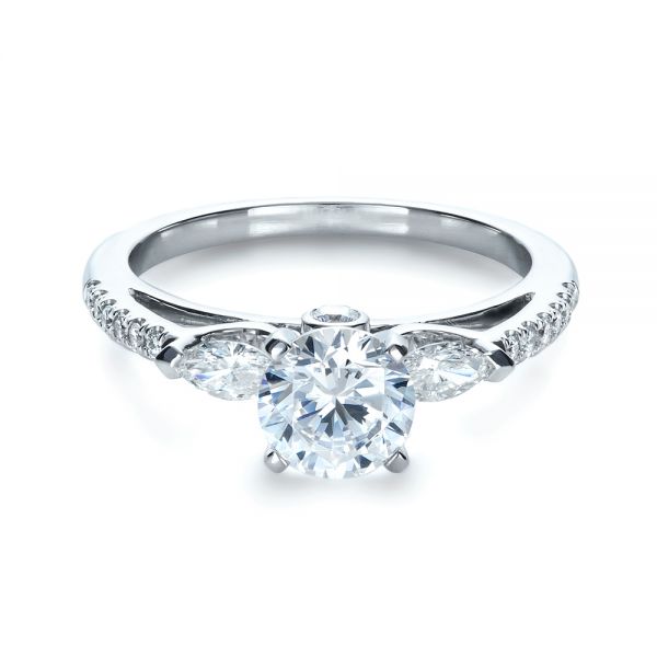  Platinum Platinum Tension Set Diamond Engagement Ring - Flat View -  1272