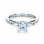 18k White Gold Tension Set Diamond Engagement Ring - Flat View -  1272 - Thumbnail