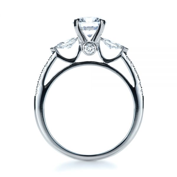 14k White Gold 14k White Gold Tension Set Diamond Engagement Ring - Front View -  1272