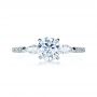 18k White Gold Tension Set Diamond Engagement Ring - Top View -  1272 - Thumbnail