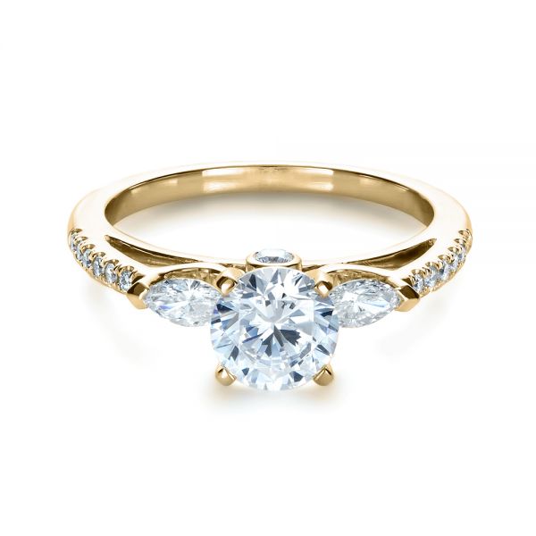 14k Yellow Gold Tension Set Diamond Engagement Ring #1272 - Seattle ...