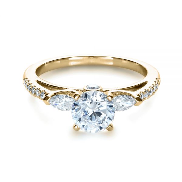 14k Yellow Gold 14k Yellow Gold Tension Set Diamond Engagement Ring - Flat View - 1272