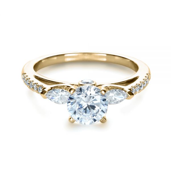 14k Yellow Gold 14k Yellow Gold Tension Set Diamond Engagement Ring - Flat View -  1272