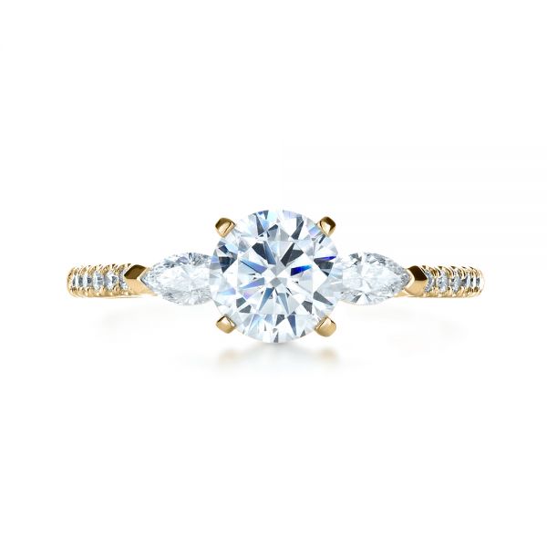 14k Yellow Gold 14k Yellow Gold Tension Set Diamond Engagement Ring - Top View - 1272