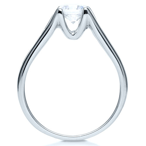  Platinum Platinum Tension Set Diamond Engagement Ring - Front View -  215 - Thumbnail