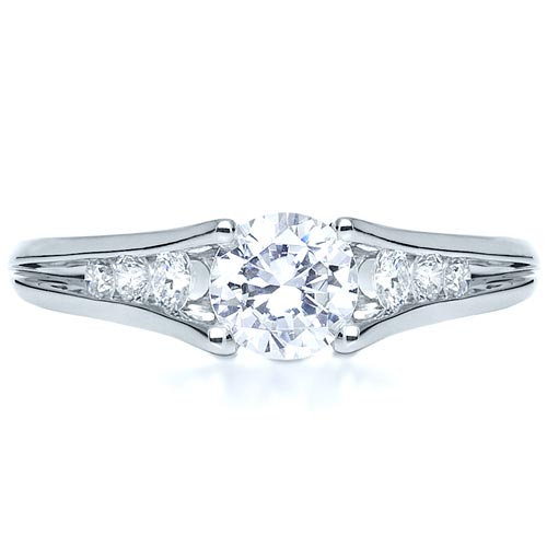  Platinum Platinum Tension Set Diamond Engagement Ring - Top View -  215 - Thumbnail