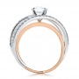  Platinum Platinum Three-band Pink And White Diamond Engagement Ring - Front View -  101954 - Thumbnail