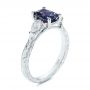  Platinum Three Stone Alexandrite And Pear Diamond Engagement Ring - Three-Quarter View -  105844 - Thumbnail
