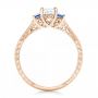 18k Rose Gold 18k Rose Gold Three Stone Blue Sapphire And Diamond Engagement Ring - Front View -  102020 - Thumbnail