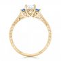 14k Yellow Gold 14k Yellow Gold Three Stone Blue Sapphire And Diamond Engagement Ring - Front View -  102020 - Thumbnail