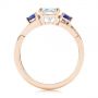 14k Rose Gold 14k Rose Gold Three Stone Blue Sapphire And Moissanite Engagement Ring - Front View -  105201 - Thumbnail
