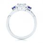  Platinum Platinum Three Stone Blue Sapphire And Moissanite Engagement Ring - Front View -  105201 - Thumbnail