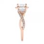 18k Rose Gold 18k Rose Gold Three Stone Cushion Diamond Criss Cross Engagement Ring - Side View -  105123 - Thumbnail