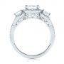 14k White Gold 14k White Gold Three Stone Cushion Diamond Criss Cross Engagement Ring - Front View -  105123 - Thumbnail