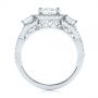 18k White Gold 18k White Gold Three Stone Cushion Diamond Criss Cross Engagement Ring - Front View -  105123 - Thumbnail