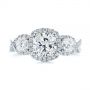14k White Gold 14k White Gold Three Stone Cushion Diamond Criss Cross Engagement Ring - Top View -  105123 - Thumbnail