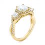 14k Yellow Gold 14k Yellow Gold Three Stone Cushion Diamond Criss Cross Engagement Ring - Three-Quarter View -  105123 - Thumbnail