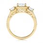 18k Yellow Gold 18k Yellow Gold Three Stone Cushion Diamond Criss Cross Engagement Ring - Front View -  105123 - Thumbnail