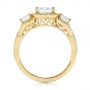 14k Yellow Gold 14k Yellow Gold Three Stone Cushion Diamond Criss Cross Engagement Ring - Front View -  105123 - Thumbnail