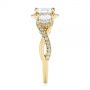 18k Yellow Gold 18k Yellow Gold Three Stone Cushion Diamond Criss Cross Engagement Ring - Side View -  105123 - Thumbnail