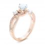 14k Rose Gold And Platinum 14k Rose Gold And Platinum Three Stone Diamond Engagement Ring - Three-Quarter View -  102088 - Thumbnail