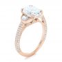 14k Rose Gold 14k Rose Gold Three-stone Diamond Engagement Ring - Three-Quarter View -  103774 - Thumbnail