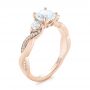 18k Rose Gold 18k Rose Gold Three Stone Diamond Engagement Ring - Three-Quarter View -  104011 - Thumbnail