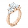 14k Rose Gold 14k Rose Gold Three Stone Diamond Engagement Ring - Three-Quarter View -  106519 - Thumbnail