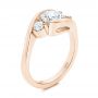 18k Rose Gold 18k Rose Gold Three Stone Diamond Engagement Ring - Three-Quarter View -  106683 - Thumbnail