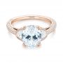 14k Rose Gold 14k Rose Gold Three-stone Diamond Engagement Ring - Flat View -  103774 - Thumbnail