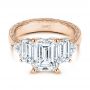 14k Rose Gold 14k Rose Gold Three Stone Diamond Engagement Ring - Flat View -  106519 - Thumbnail