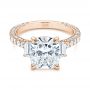 14k Rose Gold 14k Rose Gold Three Stone Diamond Engagement Ring - Flat View -  106617 - Thumbnail