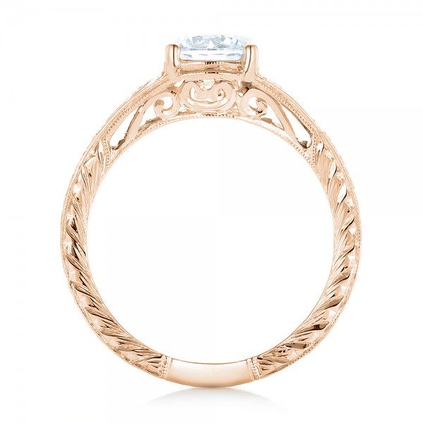 14k Rose Gold 14k Rose Gold Three-stone Diamond Engagement Ring - Front View -  102674