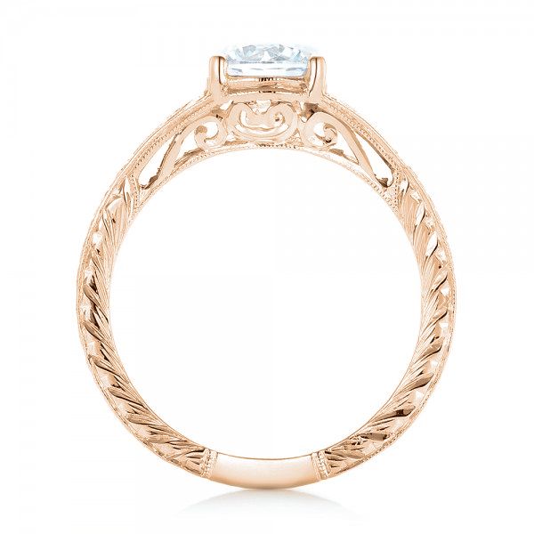14k Rose Gold 14k Rose Gold Three-stone Diamond Engagement Ring - Front View - 102674