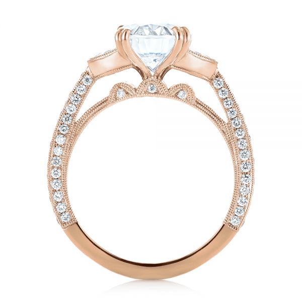 14k Rose Gold 14k Rose Gold Three-stone Diamond Engagement Ring - Front View - 103774