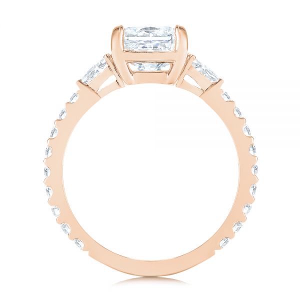 14k Rose Gold 14k Rose Gold Three Stone Diamond Engagement Ring - Front View -  105853