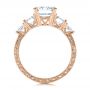 18k Rose Gold 18k Rose Gold Three Stone Diamond Engagement Ring - Front View -  106519 - Thumbnail