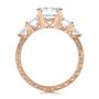 18k Rose Gold 18k Rose Gold Three Stone Diamond Engagement Ring - Front View -  106519 - Thumbnail