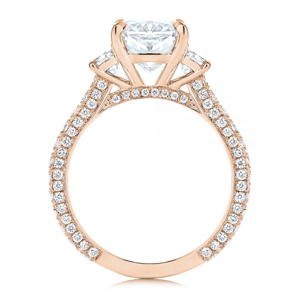 14k Rose Gold 14k Rose Gold Three Stone Diamond Engagement Ring - Front View - 106617