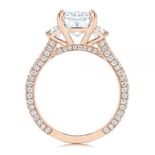 14k Rose Gold 14k Rose Gold Three Stone Diamond Engagement Ring - Front View -  106617