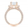 18k Rose Gold 18k Rose Gold Three Stone Diamond Engagement Ring - Front View -  106617 - Thumbnail