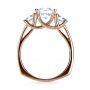 18k Rose Gold 18k Rose Gold Three Stone Diamond Engagement Ring - Front View -  1286 - Thumbnail