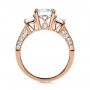 18k Rose Gold 18k Rose Gold Three Stone Diamond Engagement Ring - Front View -  208 - Thumbnail
