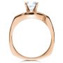 18k Rose Gold 18k Rose Gold Three Stone Diamond Engagement Ring - Front View -  214 - Thumbnail