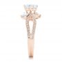 14k Rose Gold And Platinum 14k Rose Gold And Platinum Three Stone Diamond Engagement Ring - Side View -  102088 - Thumbnail