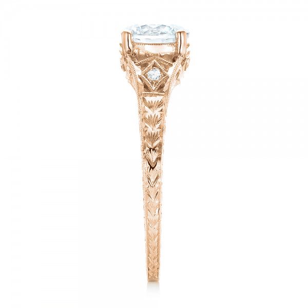 14k Rose Gold 14k Rose Gold Three-stone Diamond Engagement Ring - Side View - 102674