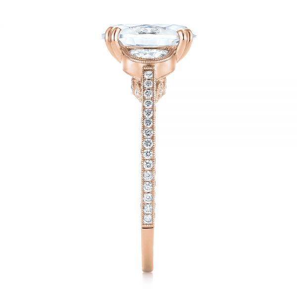 14k Rose Gold 14k Rose Gold Three-stone Diamond Engagement Ring - Side View - 103774