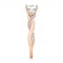 14k Rose Gold 14k Rose Gold Three Stone Diamond Engagement Ring - Side View -  104011 - Thumbnail